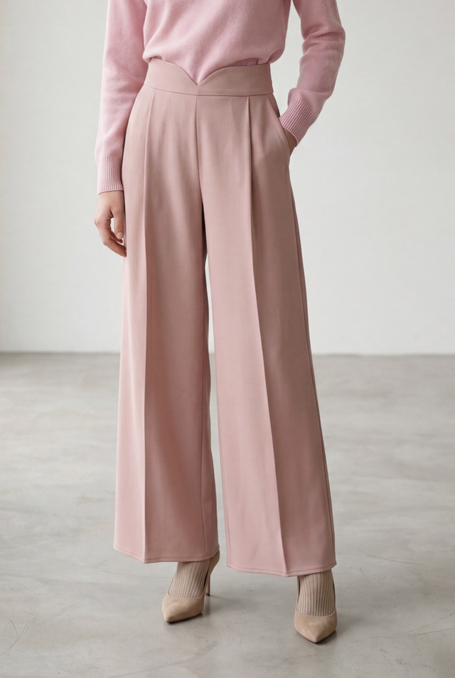 HEART WOOL PANTS BLACK