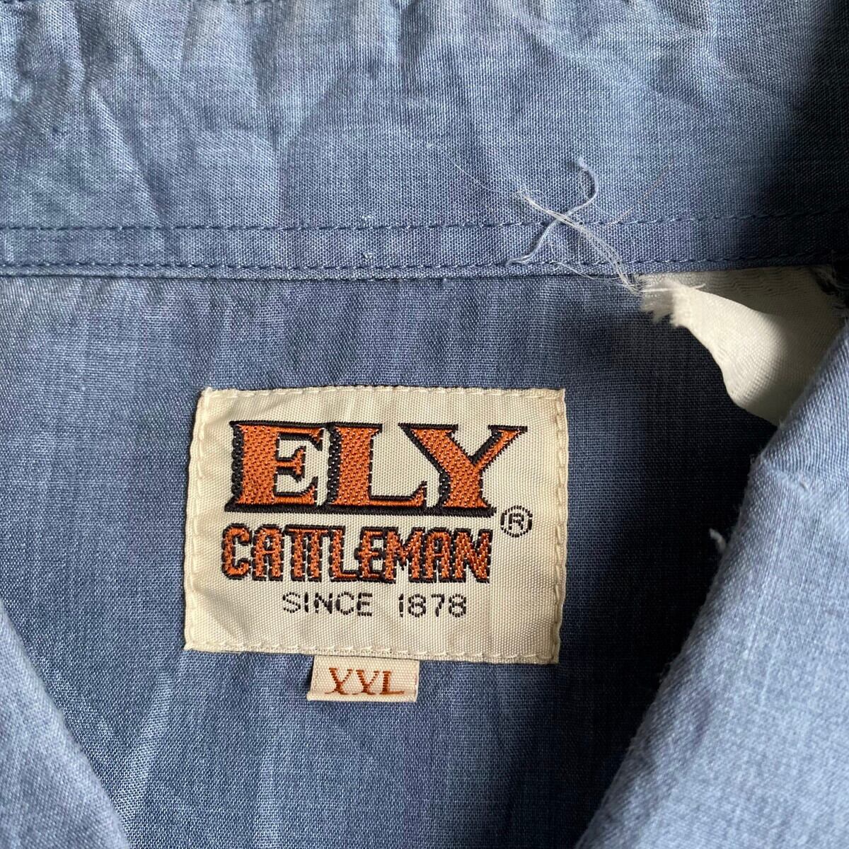 ビッグサイズ 70年代 ELY CATTLEMAN エリーキャトルマン 刺繍 長袖 ...