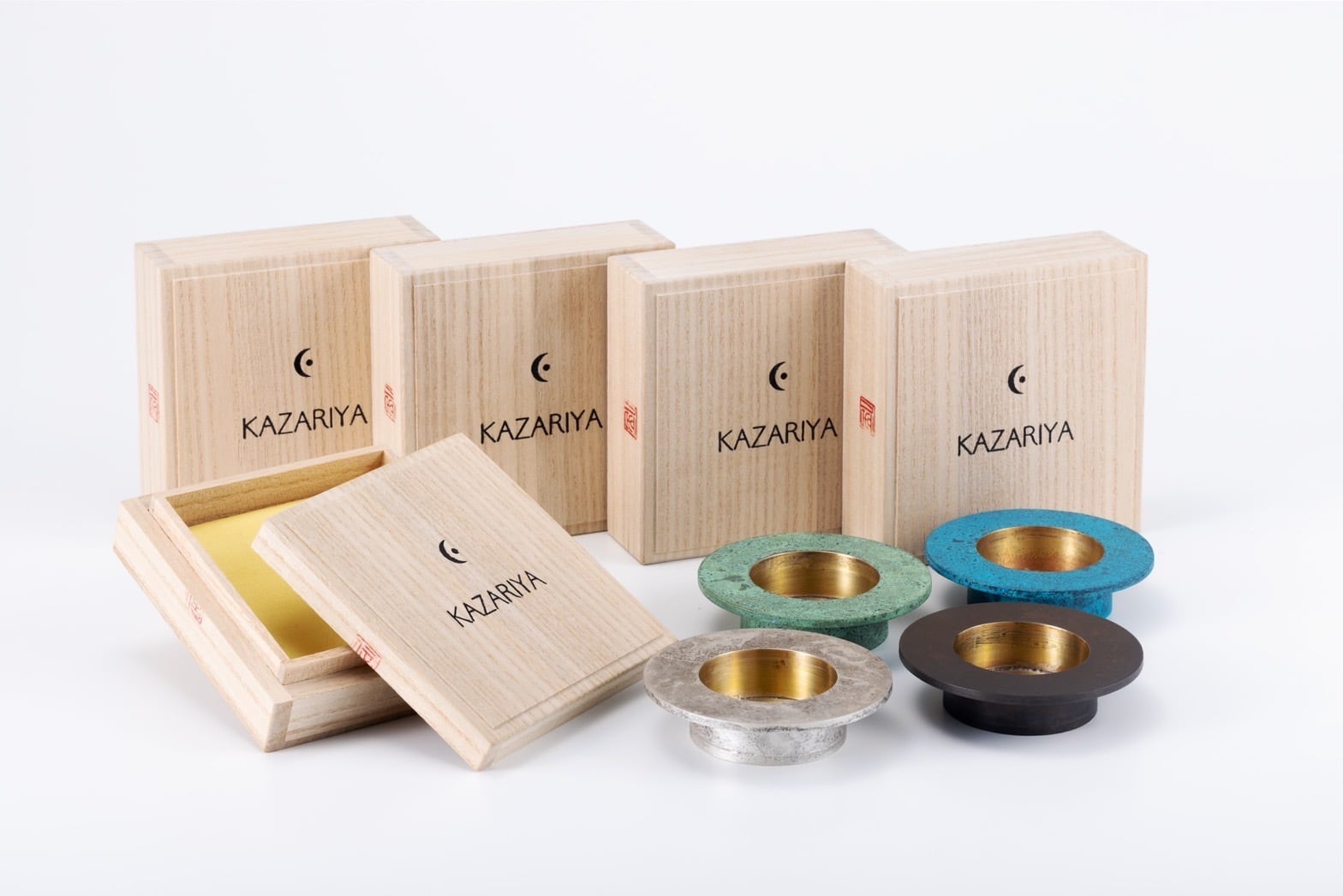 黒味色仕上げ）真鍮製キャンドルホルダー 朔日Sakujitsu | KAZARIYA DESIGN