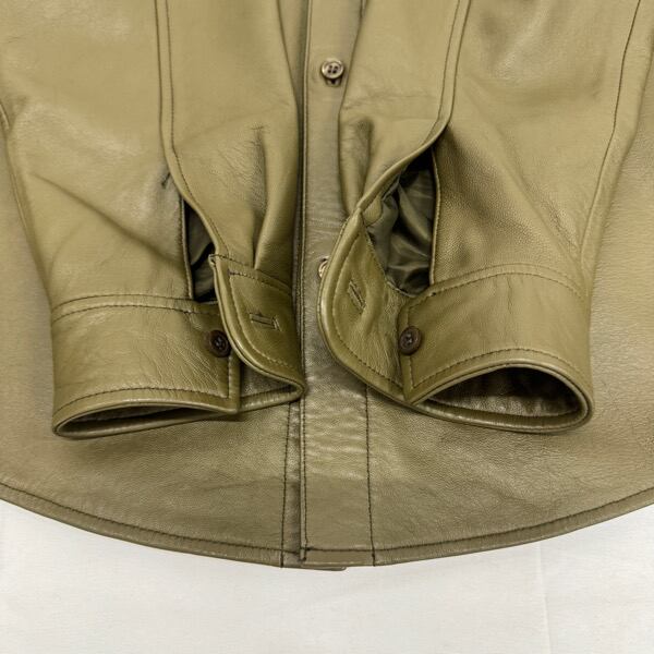 Supreme/シュプリーム【21AW】Leather Shirt/レザー シャツ/オリーブ/L