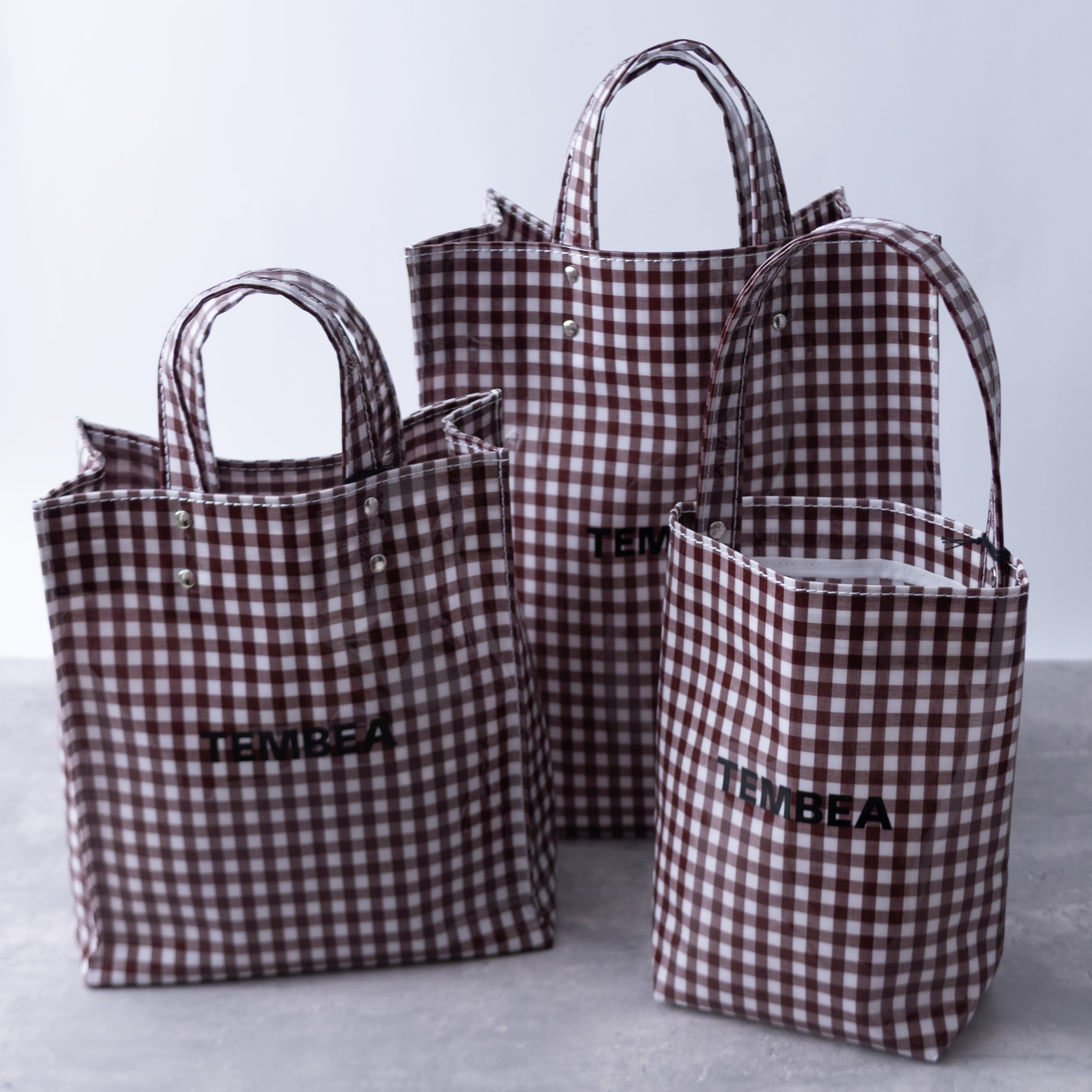 TEMBEA│PAPER TOTE MEDIUM GINGHAM｜テンベア｜ペーパートート