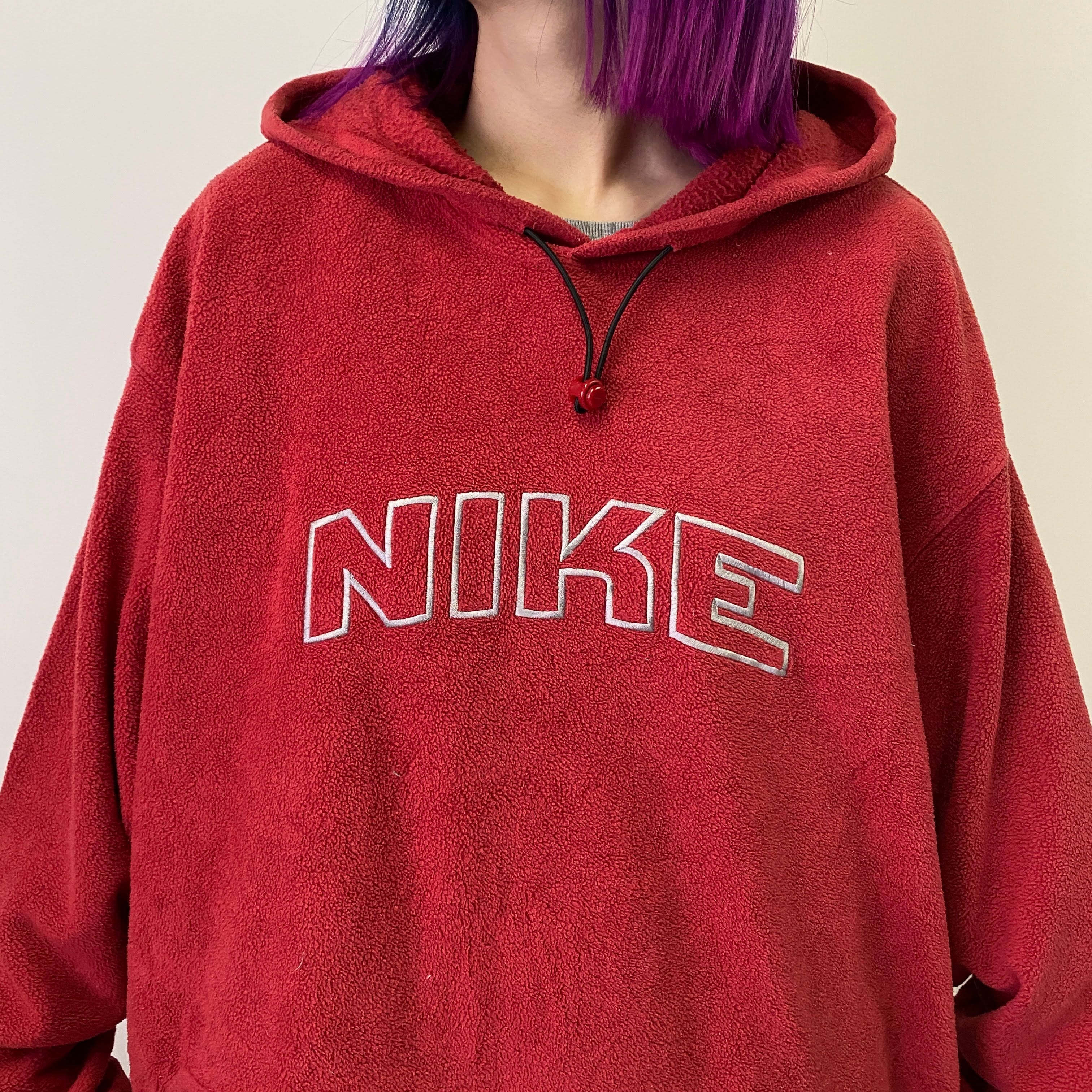 NIKE ナイキ スウォッシュ ロゴ刺繍 フリースパーカー メンズXL 