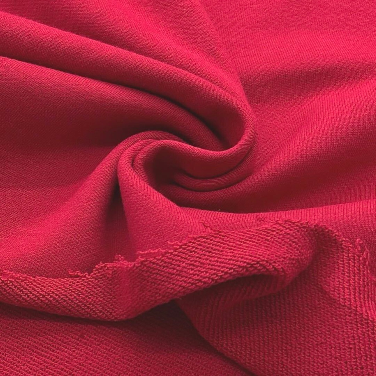 ★NY888◆60cｍ◆ラスト1点！綿100％裏毛ニット生地◆レッド