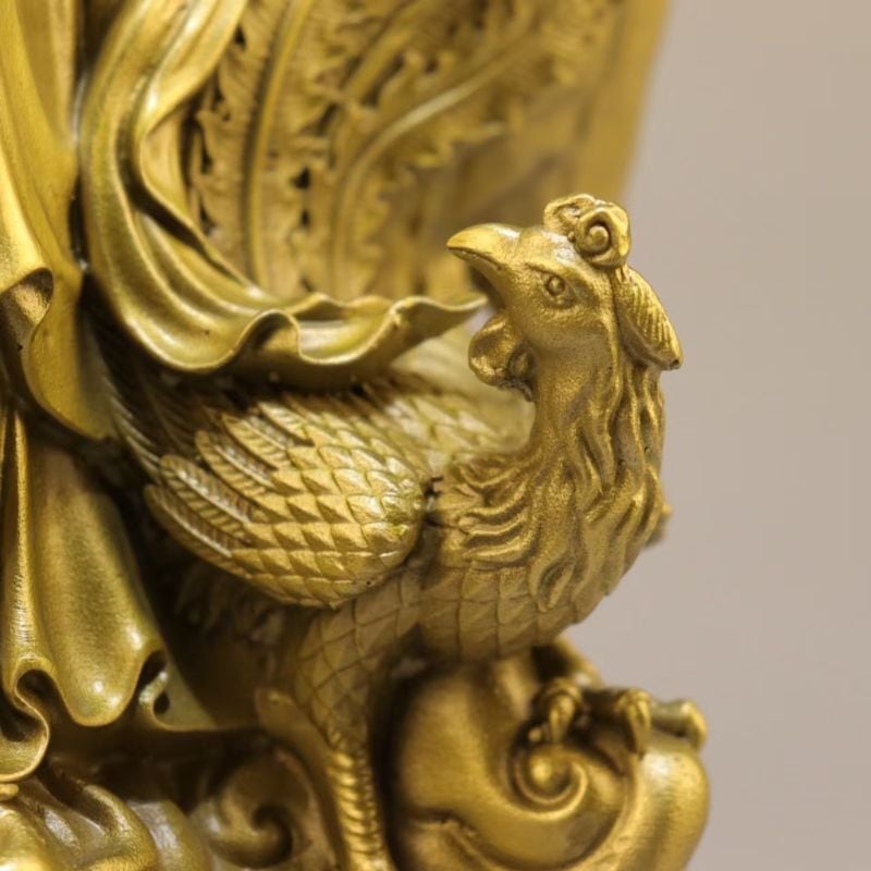 九天玄女像 玄武元帥剣持神像 置物 オブジェ 真鍮製 鎮宅 化煞 守護神