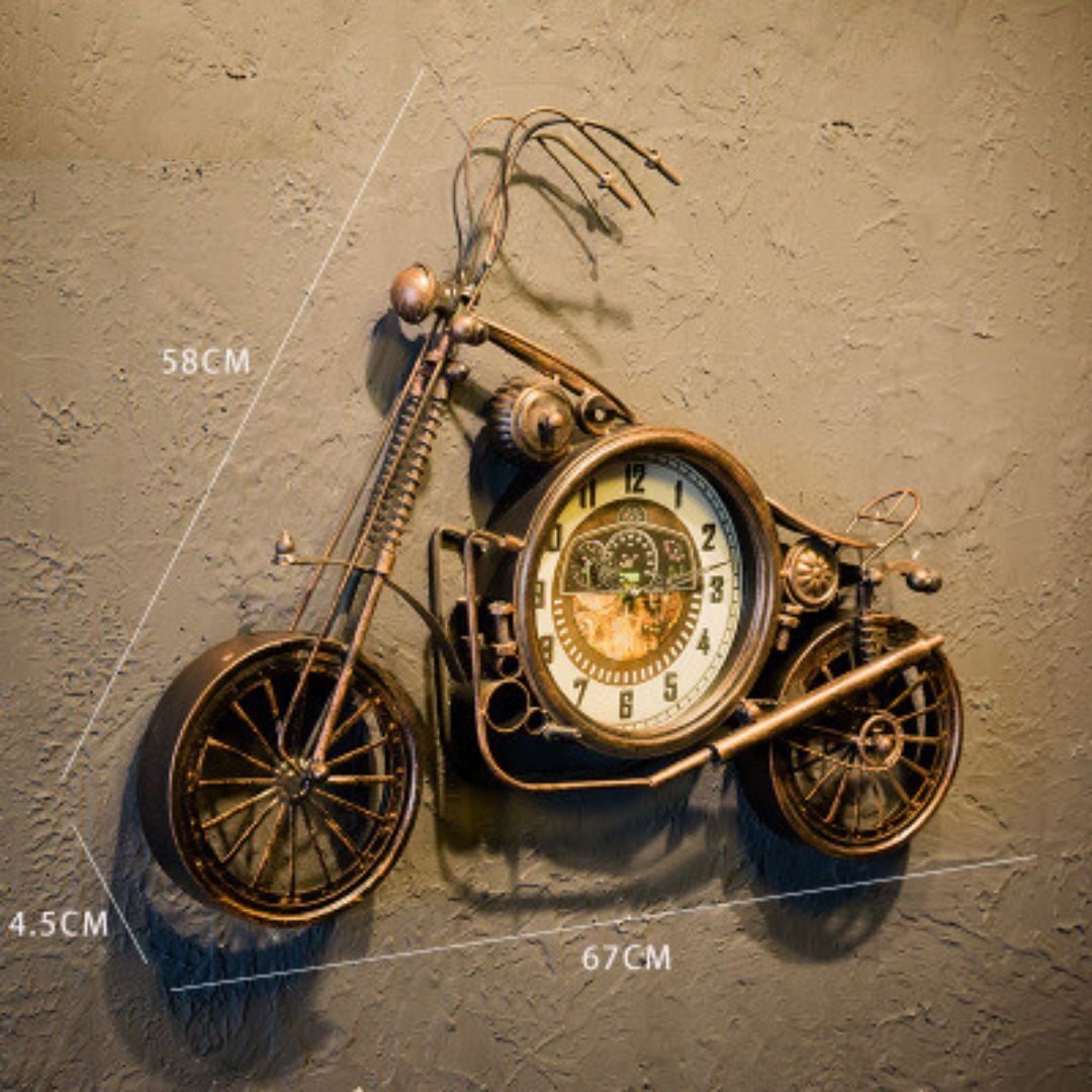 壁掛け時計 自転車型 ヴィンテージ調 アナログ ウォールクロック