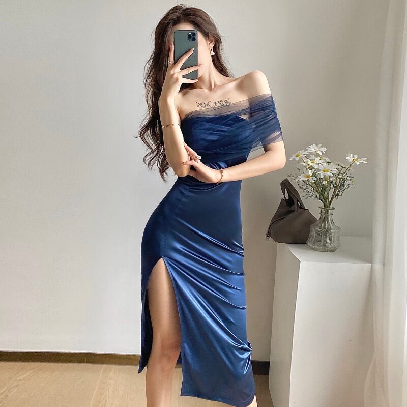 メッシュドレス サマースカート 夏物 ステッチ ハンチェンe54689700221