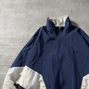 NIKE / embroidery logo nylon jacket size L