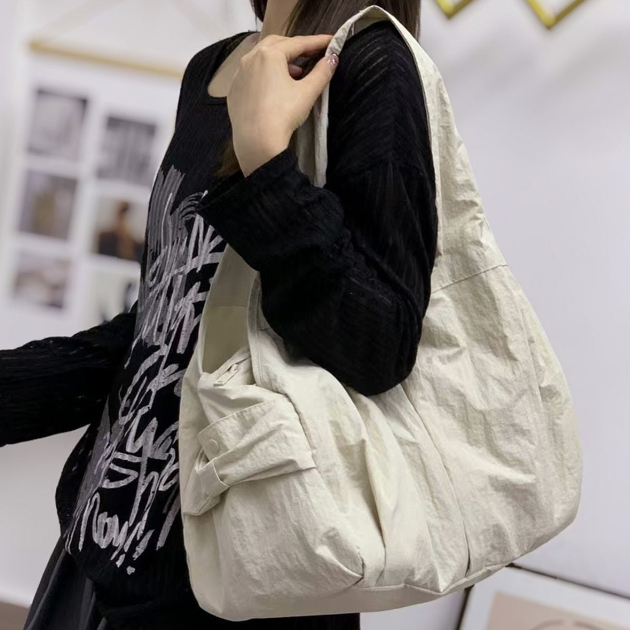 撥水ツイル 軽量ソフトトートバッグ Ln00312