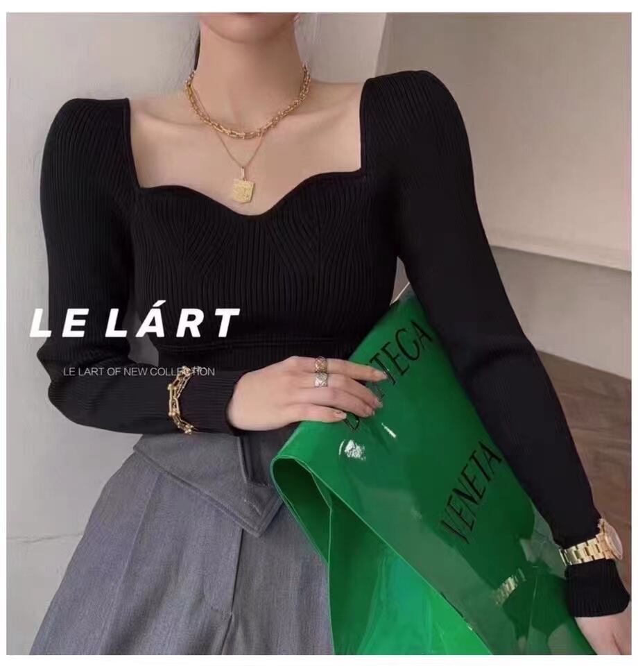 ウェーブカットデコルテ リブニット　AJ111-62