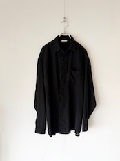 TROVE MODERN WOOL VIYELLA SHIRT BLACK