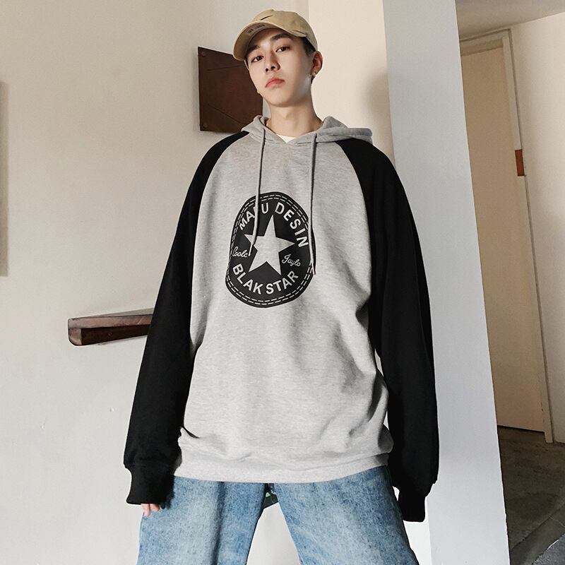 Road Vintage Autumn Personality Color Matching Print Hooded Sweater Men ese Street Trend Top Men-Alibaba ストリート オータム 秋物 ビンテージ hip6-161131144772814