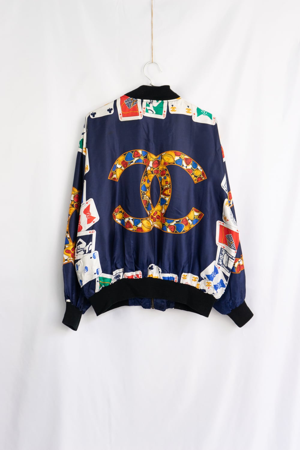 BOOTLEG】80's CHANEL Scarf Motif blouson メンズL〜XL BOOTLEG】80's CHANEL Scarf Motif blouson メンズL〜XL