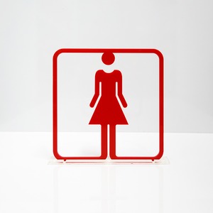 ツケレルン（3Wayピクトサイン）軽量 アクリル 突き出し 看板 （女子トイレ サイン 03）3way-0013