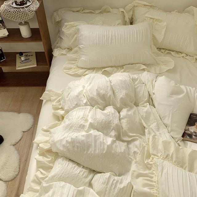 【SHEETSET】シャーリングフリルベッドカバーセット