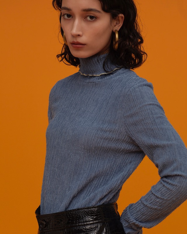Pleats Turtle Tops(BLUE)