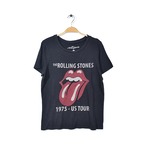 ローリングストーンズ ロックTシャツ バンドTシャツ 黒 ブラック タング バンドロゴ ROLLING STONES レディースL 古着 @AA0017