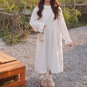 裏起毛ストライプインナーワンピース ・9341