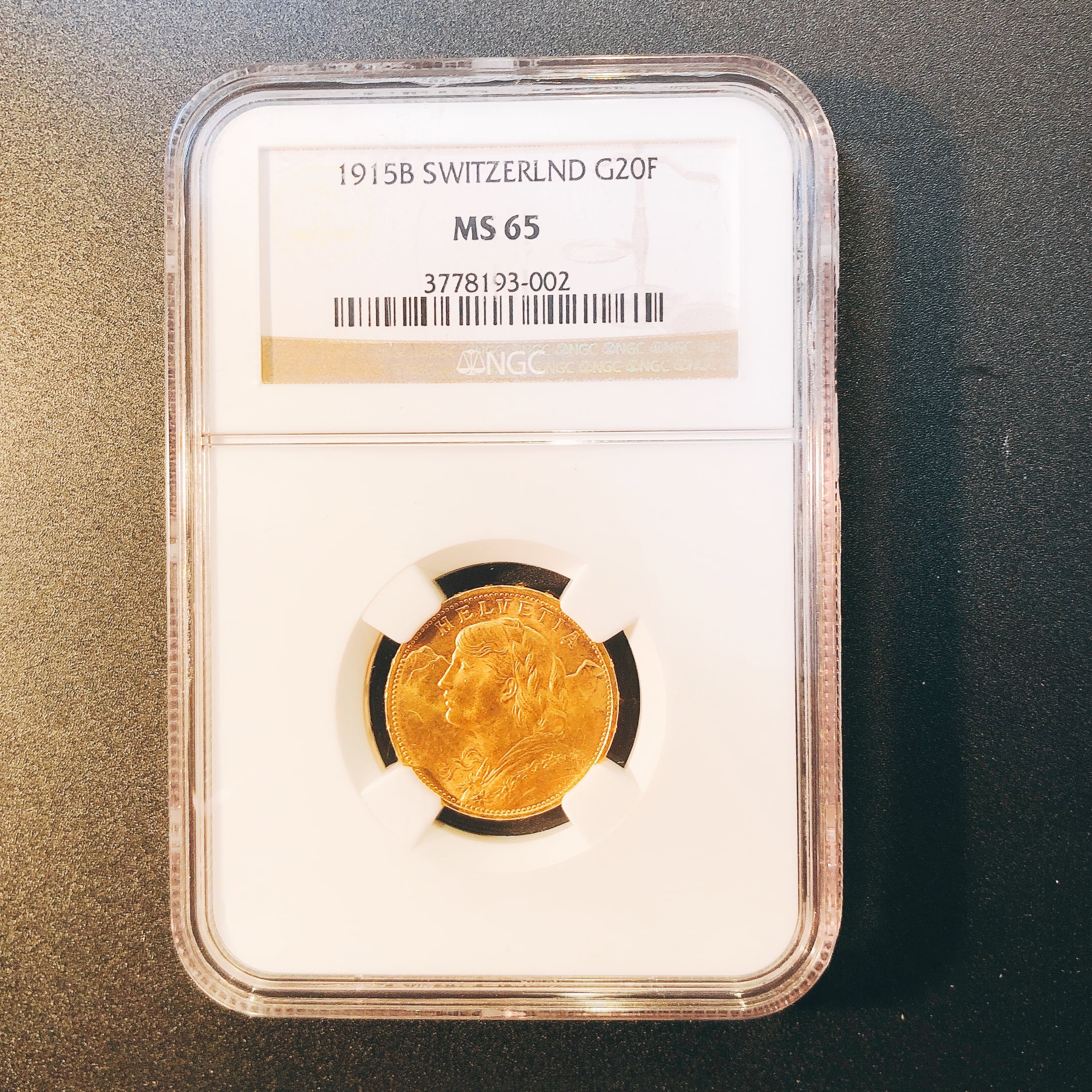 【美品】スイス 20フラン NGC MS65 アルプスの少女 ベルベティア 硬貨