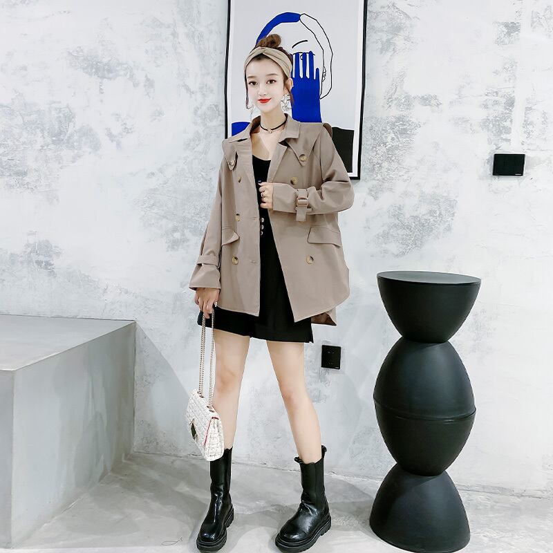 2020年春秋新デザインセンスフレンチニッチラージサイズファットシスターは薄くて肉ファッションウインドブレーカージャケット女性トレンドをカバー ミックスインファッション55378041517