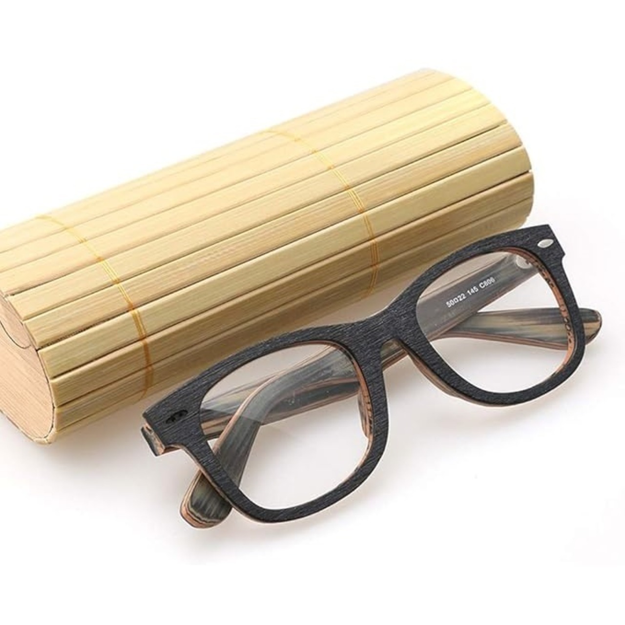 Wood Grain Wide Temple Glasses -wellington- / ウッド グレイン ワイド テンプル メガネ -ウェリントン-　