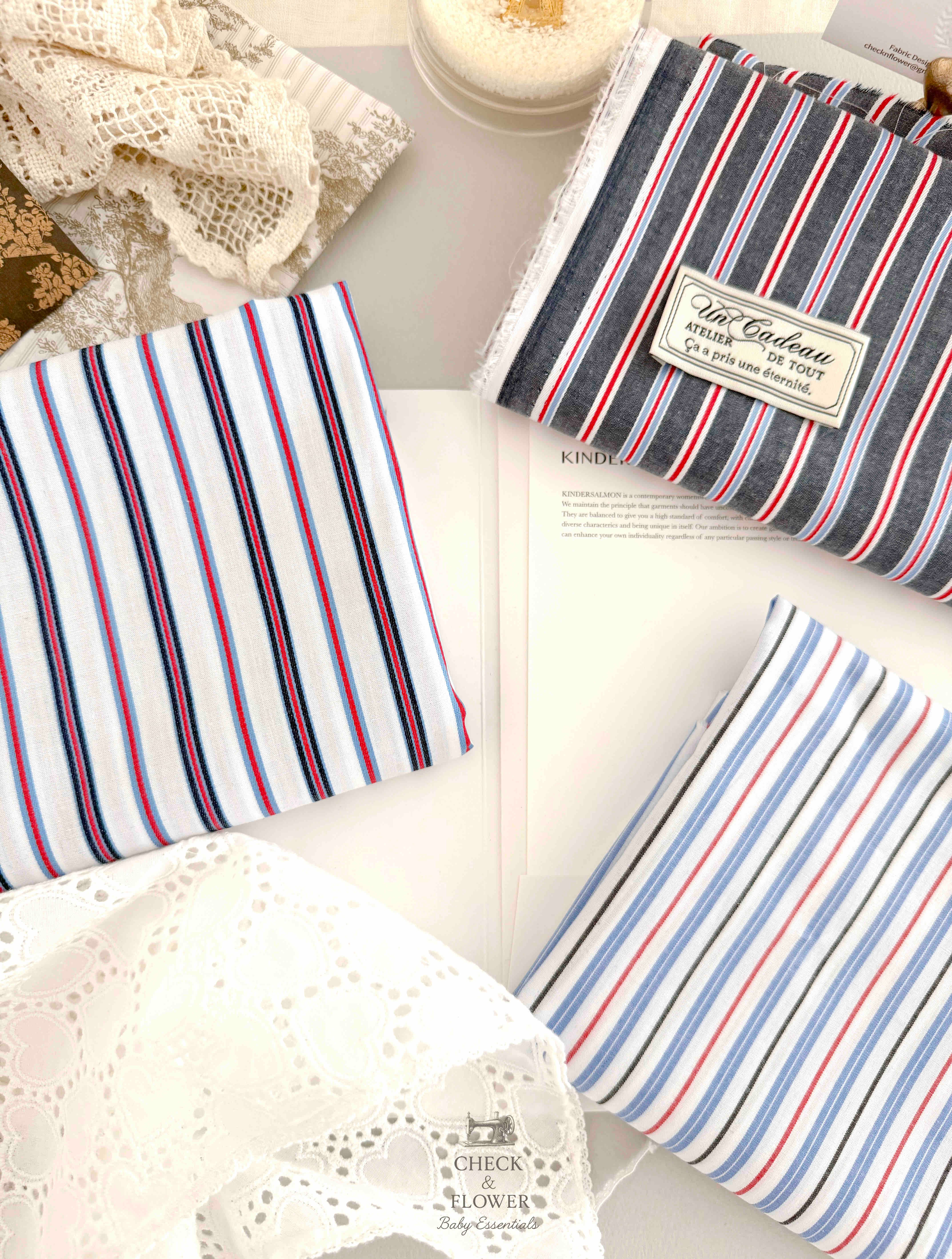 【終了】ストライプ　コットン生地　25FW