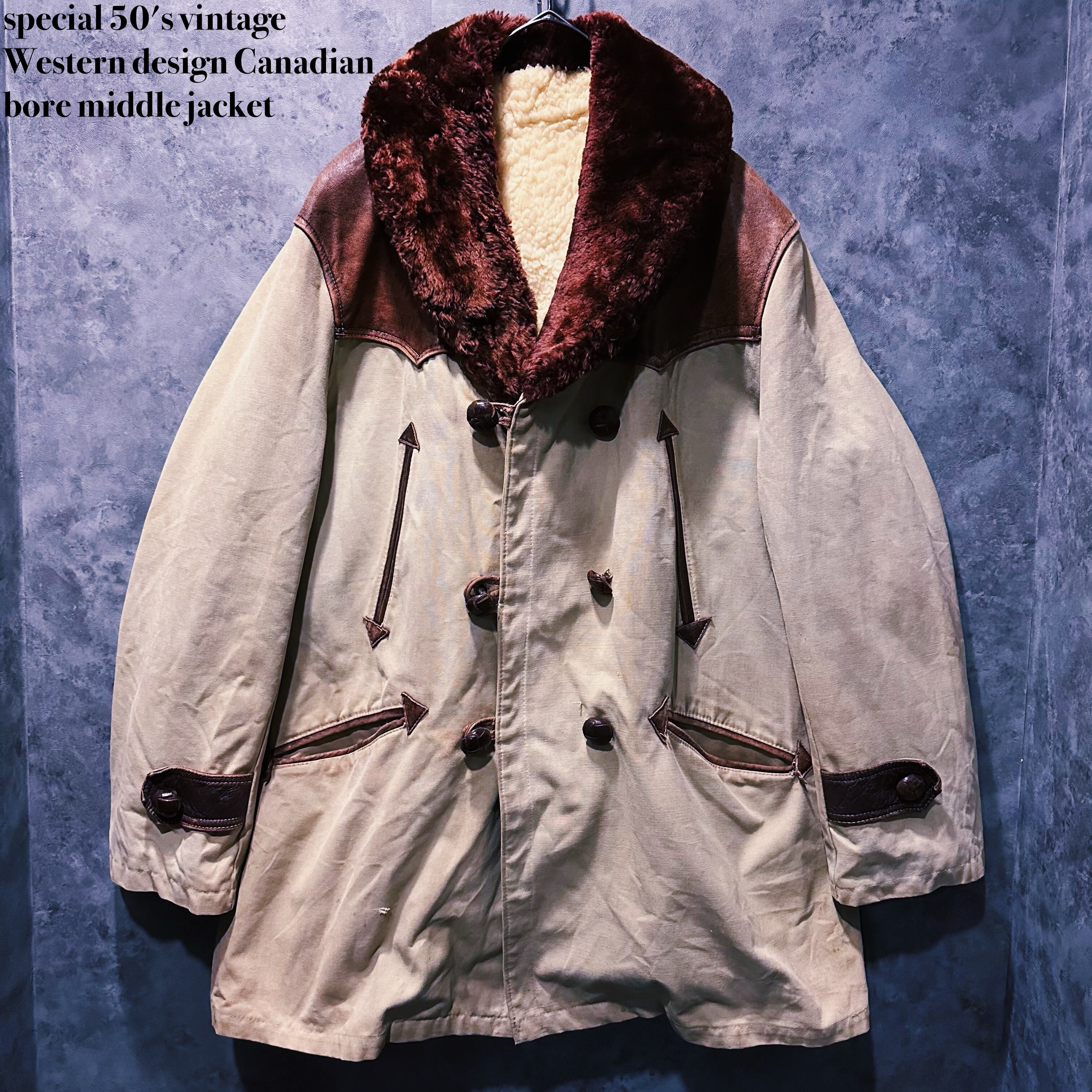 【doppio】special 50's vintage Western design Canadian bore middle jacket