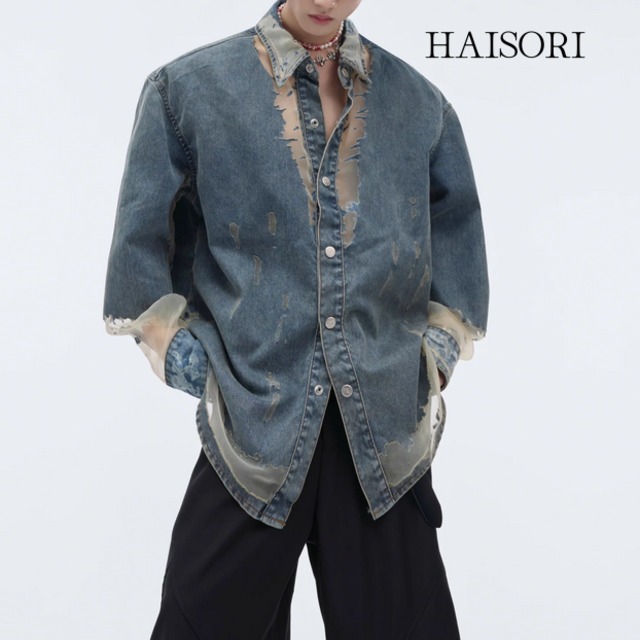 ヴィンテージダメージ・オーバーサイズ・デニムジャケット