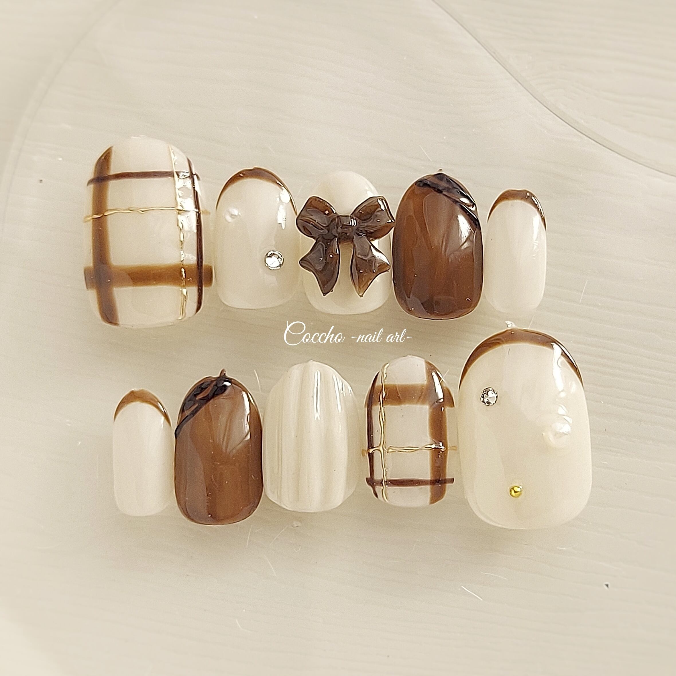 No.360 カントリー赤チェック / ネイルチップ ネイル ジェルネイル