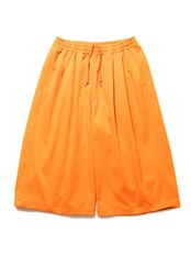 Polyester Twill 2 Tuck Track Shorts - Orange -