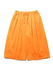 Polyester Twill 2 Tuck Track Shorts - Orange -