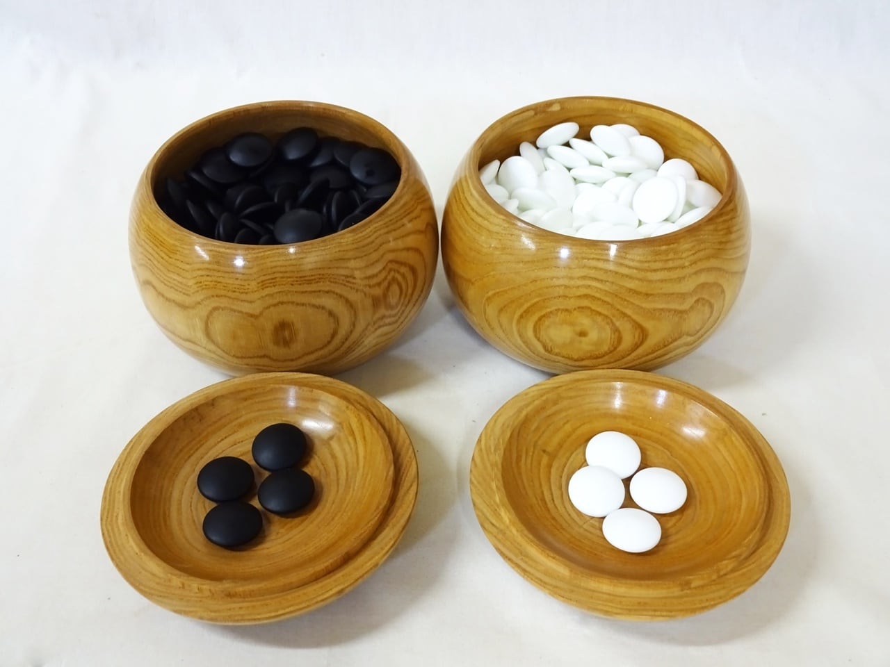 栗 碁笥と碁石のセット 碁石/碁笥/碁盤セット 蛤碁石180個 那智黒