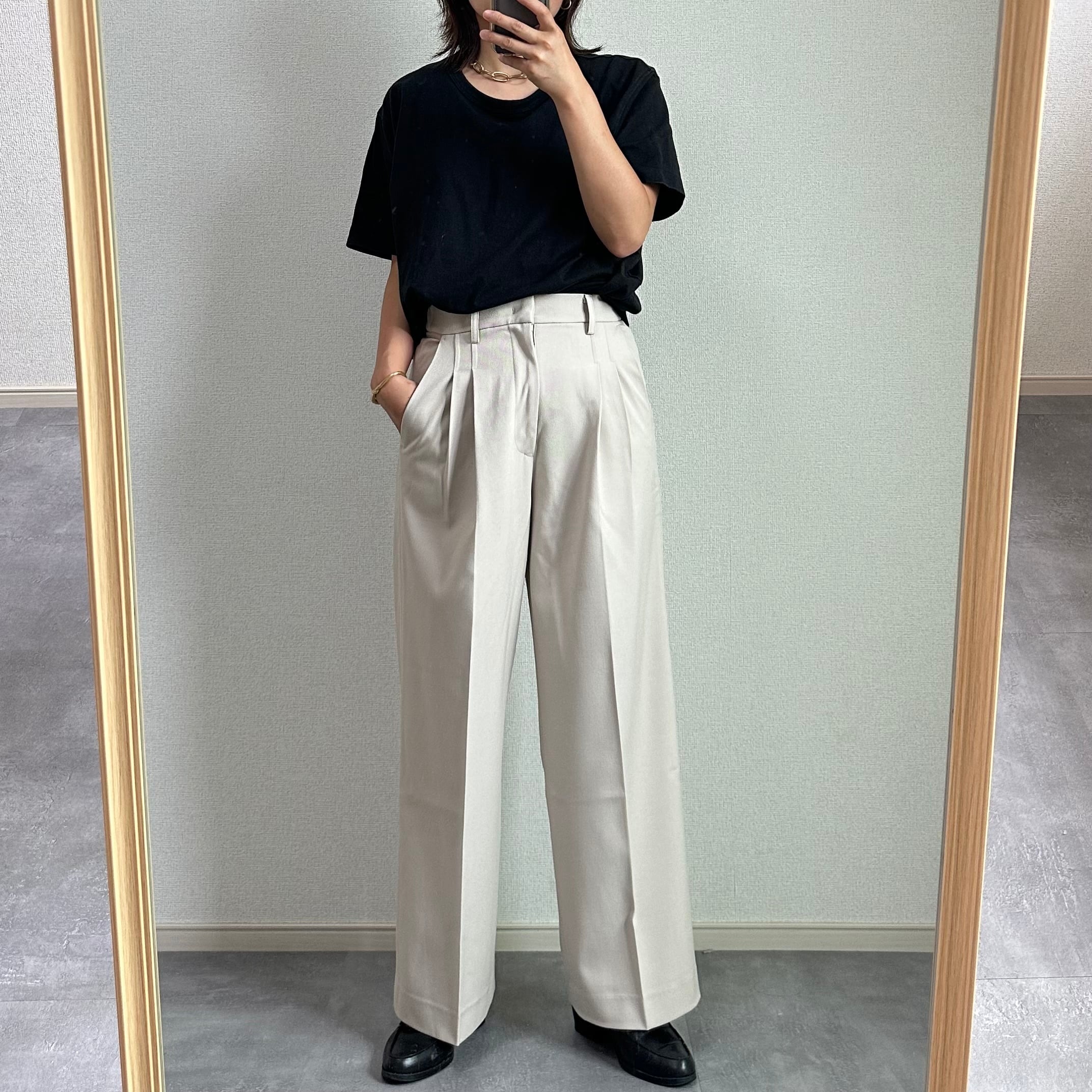 90's Cotton 2Tuck Trousers Wide Pants