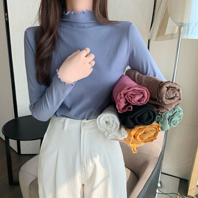 カラーシャツ オータムスリムTシャツ ロング 秋物 ガールズファッション31897207485