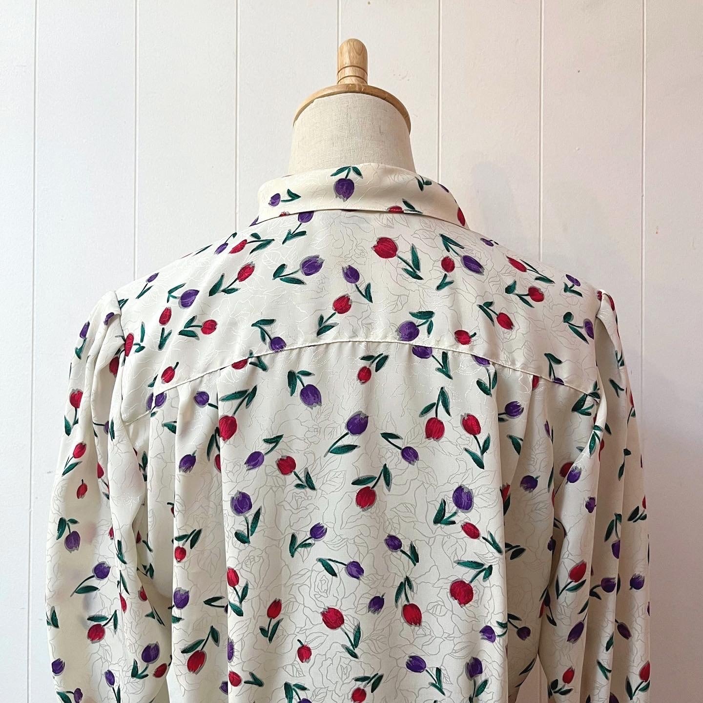 red purple tulip tuck blouse