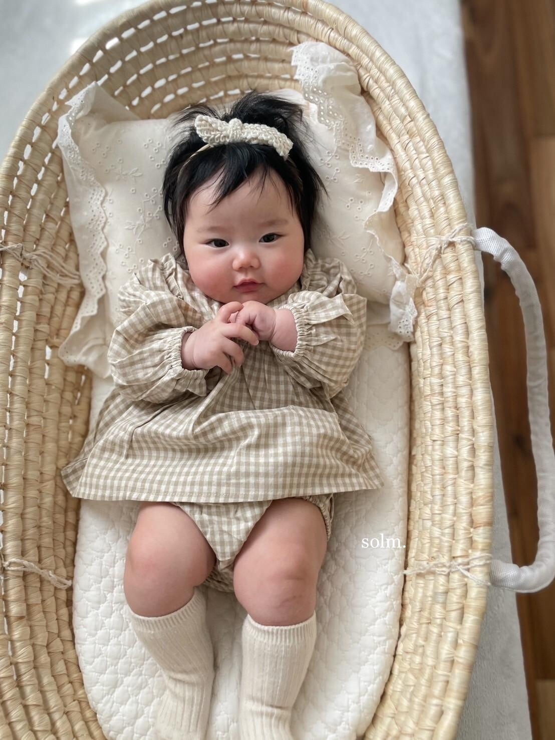 ふなち６缶+ロンパース・ドレスセット 70cm チェック柄 ふなち6缶+ロンパース・ドレスセット 70cm チェック柄 ふなち6缶+