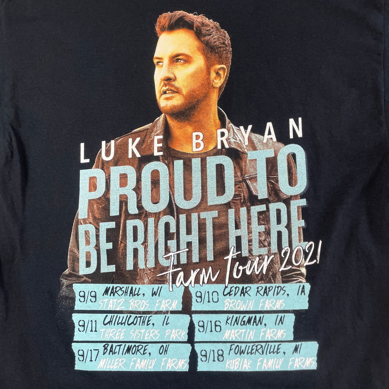 LUKE BRYAN ルーク・ブライアン 両面プリントTシャツ メンズM 古着 PROUD TO BE RIGHT HERE TOUR