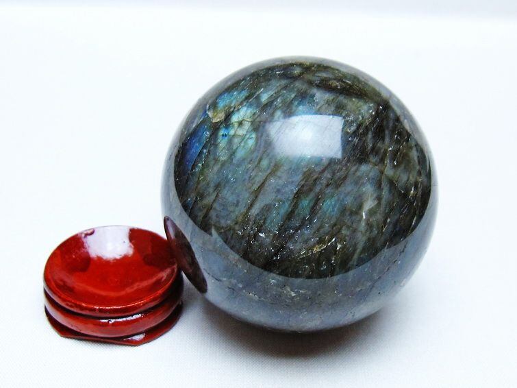 ラブラドライト 丸玉 65mm スフィア 置物 一点物 151-9107 | 天然石