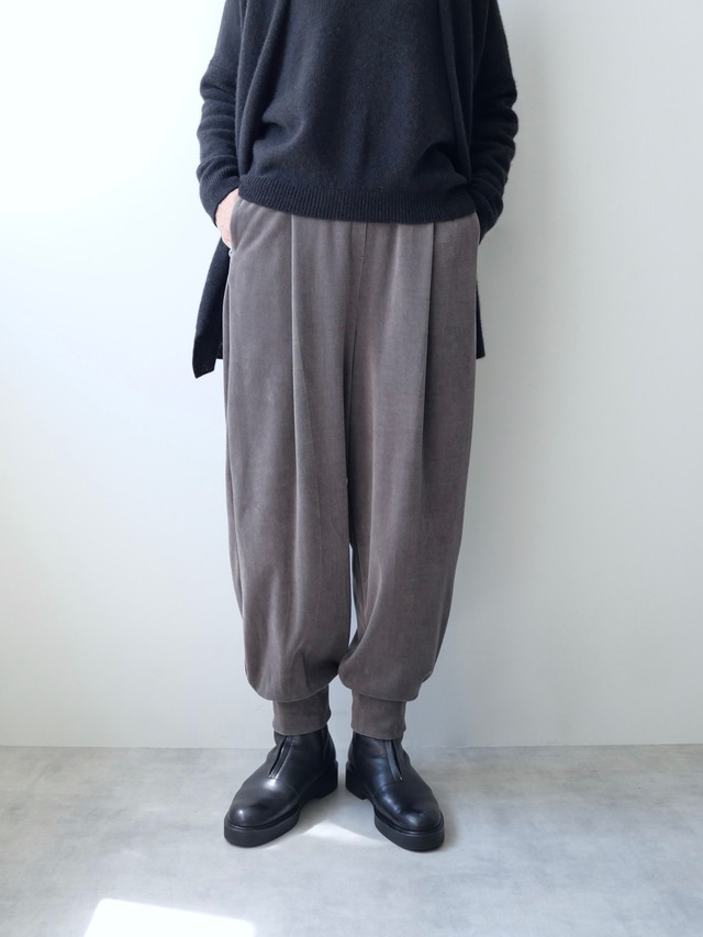 TENNE HANDCRAFTED MODERN / velour ribbon pants（GRAY）