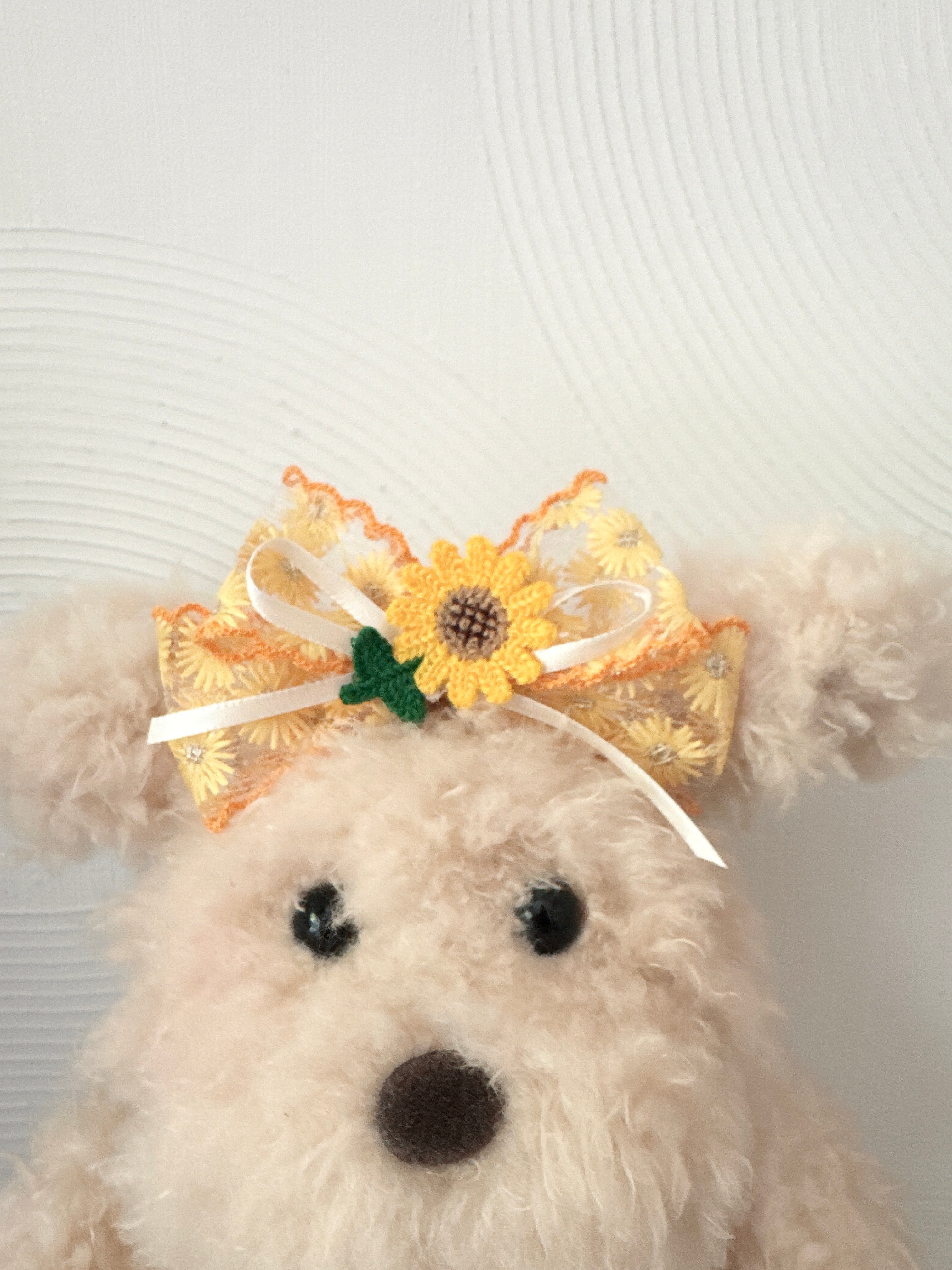 ひまわりレースリボンヘアバンド（後ろ支え付き）