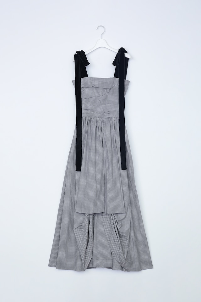 Check ribbon dress