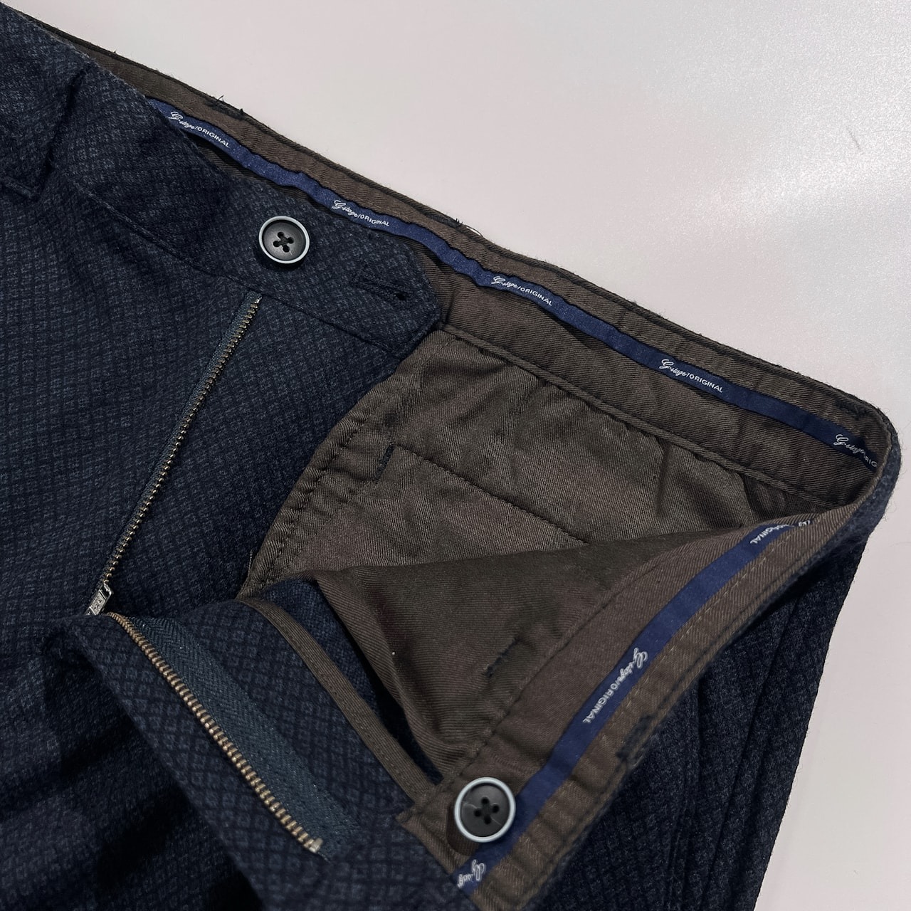 G-stage ジーステージ ダイヤ総柄 センタークリース スラックスパンツ ボトムス サイズ 48 /メンズ/ネイビー/ジェノ