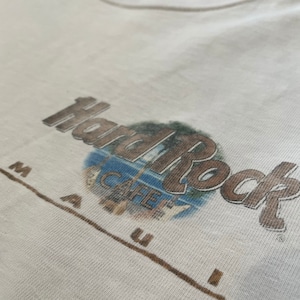 【HARD ROCK CAFE】USA製 半袖 Tシャツ ワンポイント ロゴ バックプリント ギター ハードロックカフェ L US古着