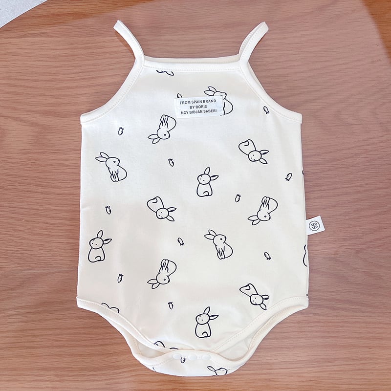 BABY】夏作ナチュラル総柄キャミソールロンパース | 韓国子供服通販
