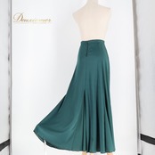 フラメンコ 衣装 ファルダ スカート グリーン系 緑 HAPPY DANCE スペイン製 伸縮 ストレッチ 無地 レッスン 練習着 ダンス パーティ 発表会 練習用 レッスン用 ダンス衣装 レディース フラメンコレッスン パーティー衣装 舞台衣装