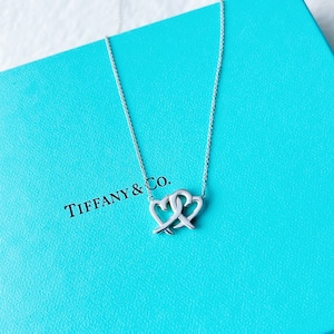 【T7160】Tiffany&Co. double loving heart necklace/silver925/ティファニー/ネックレス