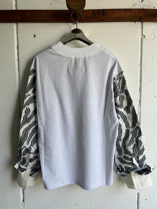 PONTI  zebra cut jacquard long sleeve t-shirts
