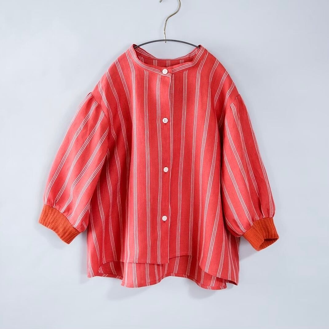 michirico】【22AW】【12】【S-M】Stripe linen shirts | PUZZLE