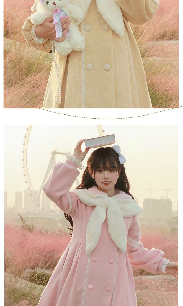 3カラー 】XS XL ピンク 白 ワンピース コート アウター ジャケット