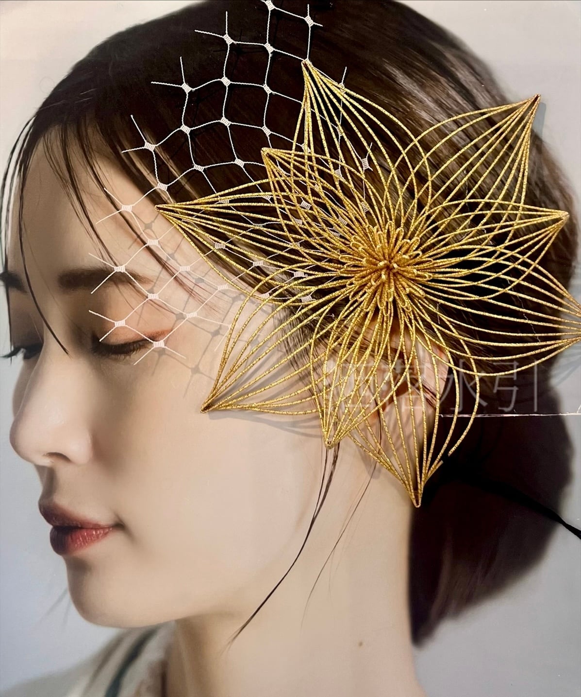 【受注販売品】水引の髪飾り クレマチス 大