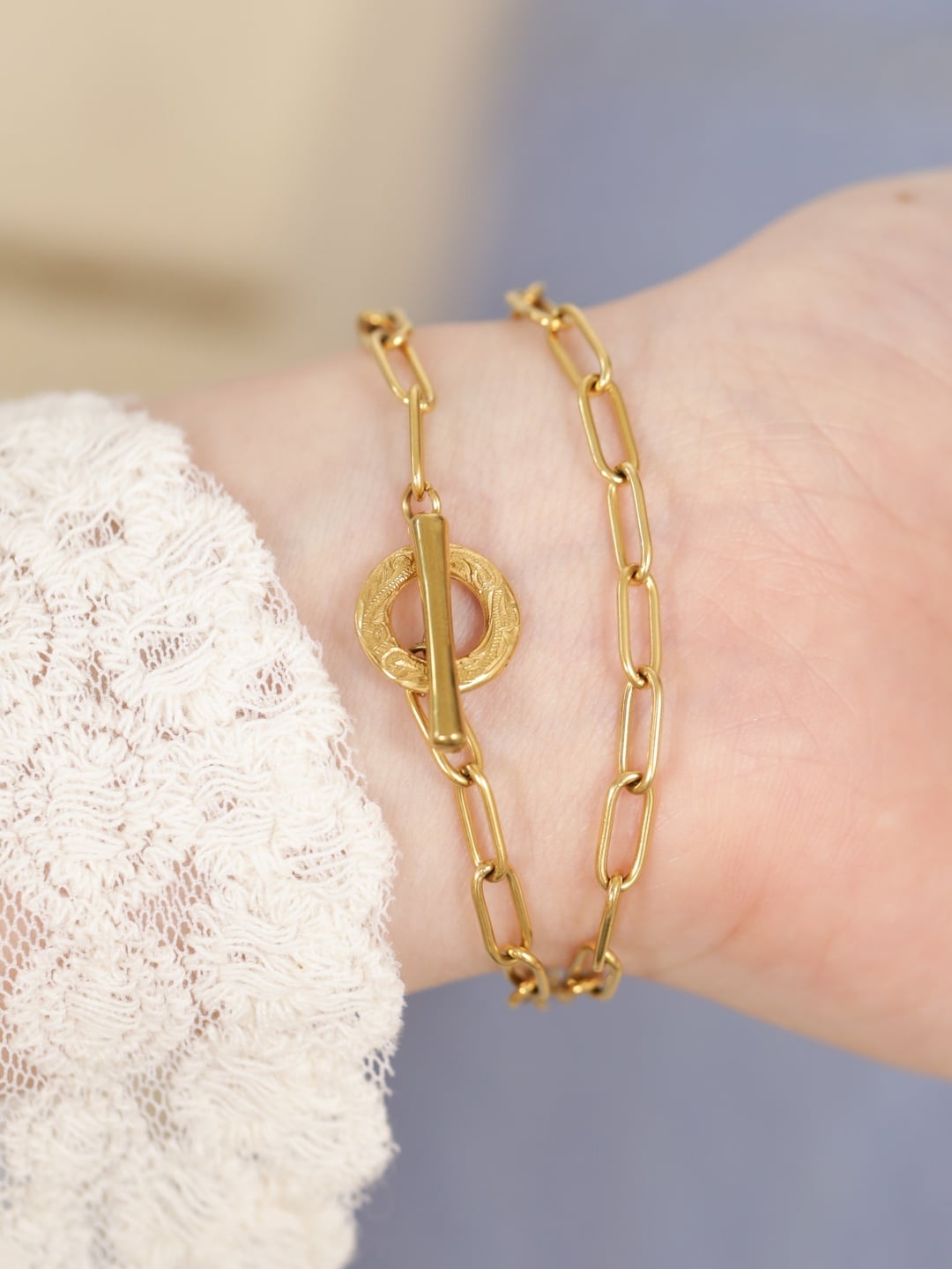 316L hawaiian mantel chain bracelet #b02 | rani